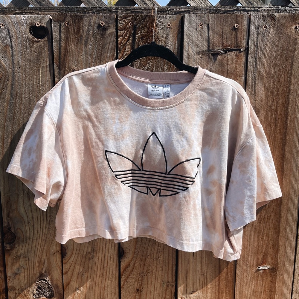 SOLD - Tie Dye Adidas Cropped Tee